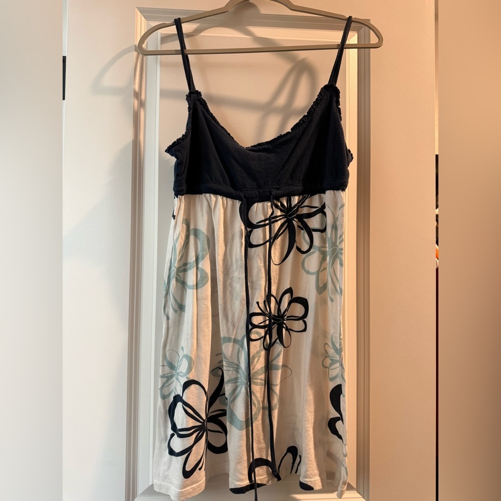 Roxy Navy and White Floral Beach Dress